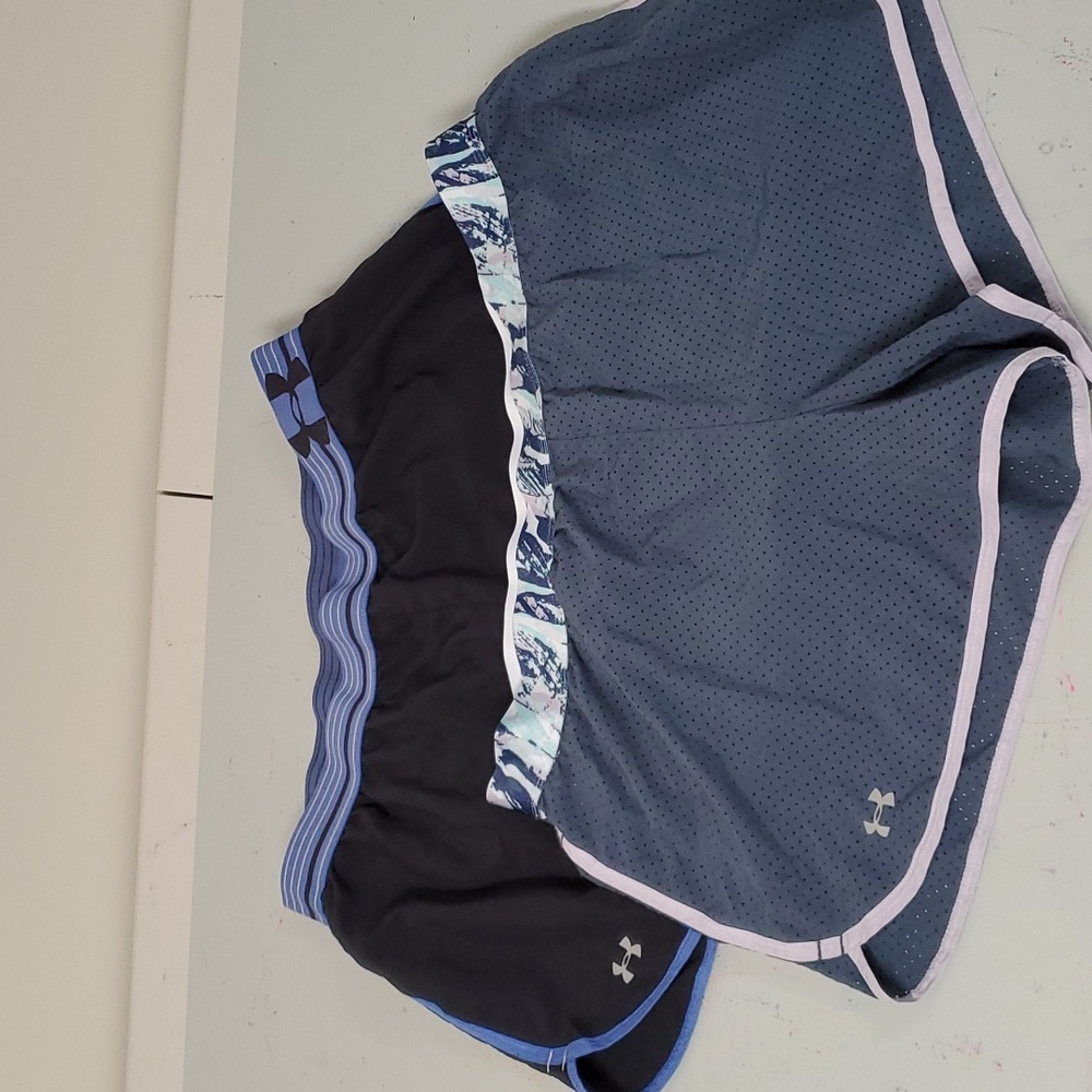 2 pair Large Under Armour ladies running shorts